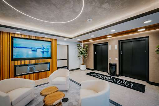 Grand Vista Apartments Lobby with Elevators