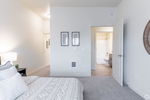Bedroom at The Jax Apartments Vancouver, WA