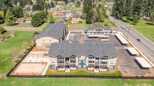 Arial view The Jax Apartments Vancouver, WA