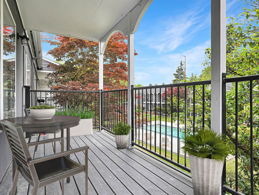 Patio Sunset Station Apartments Portland Oregon 