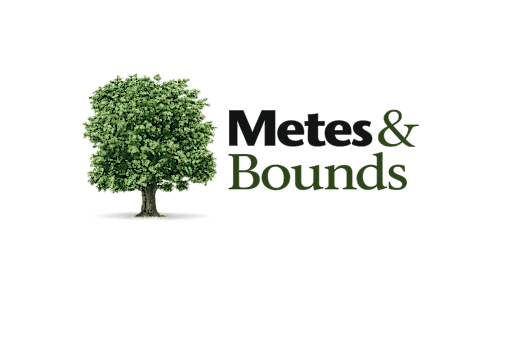 A tree is pictured next to the words "Metes & Bounds".