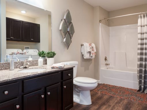 Fort Wayne Indiana apartment rentals Redwood Fort Wayne Diebold Road Bathroom with Laundry Space