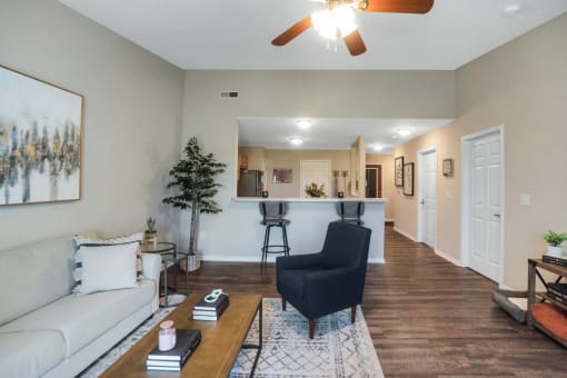 Oregon OH Apartment Rentals Redwood Oregon Living Room to Kitchen