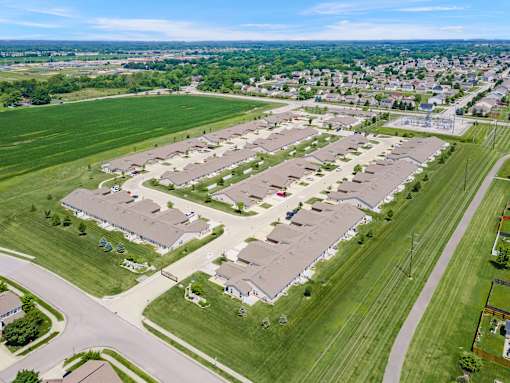 A large housing development with a mix of detached and semi-detached homes.