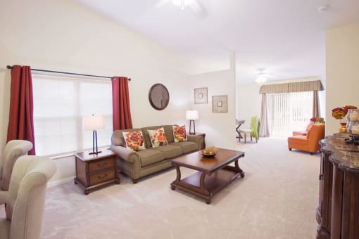 Wooster Ohio Apartment rentals Redwood wooster mindy lane living room to den patio area