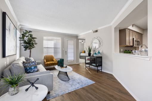 Living Room With Kitchen at Wellington at Willow Bend, Texas, 75093