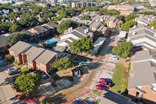 Drone View Of Property at Wellington at Willow Bend, Plano, Texas