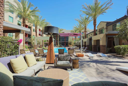 Poolside Lounge at Audere Apartments, Phoenix, AZ