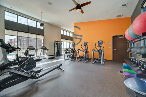 the gym at the monarch luxury apartments
