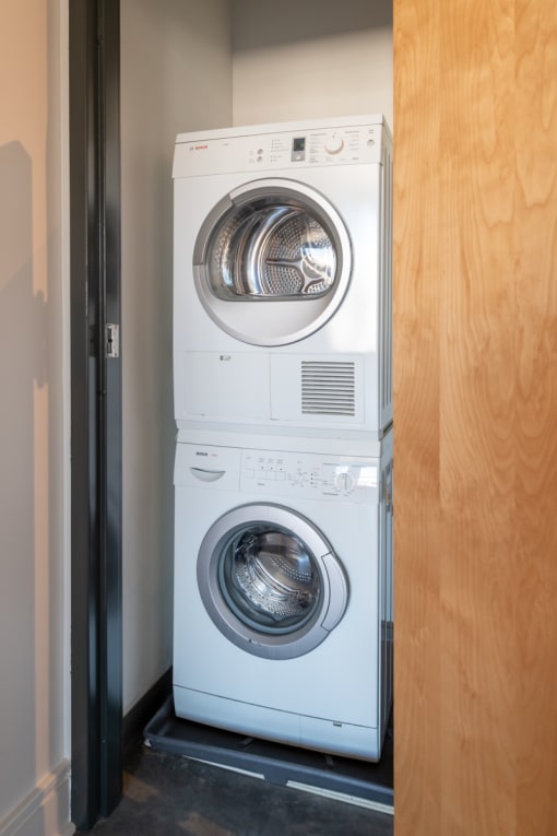 a washer and dryer in a laundry room