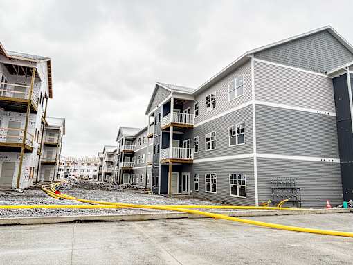 Construction with siding exterior