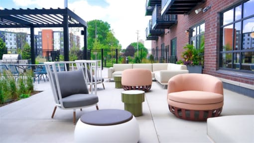 outdoor seating in courtyard