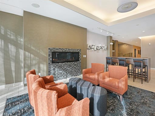 lobby with fireplace