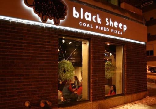 walk to Black Sheep Pizza