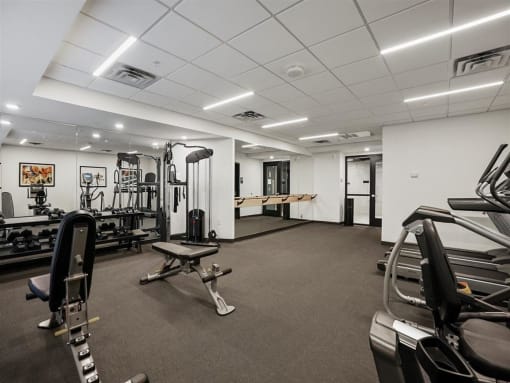 the gym at the m on hennepin apartments in minneapolis, mn