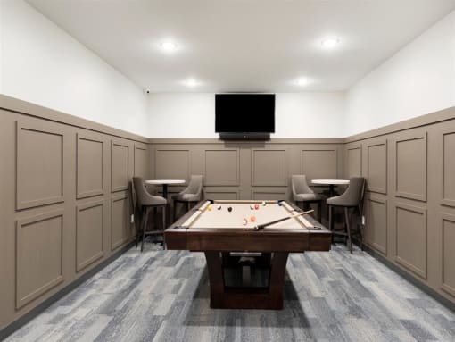 Billiard room with TV