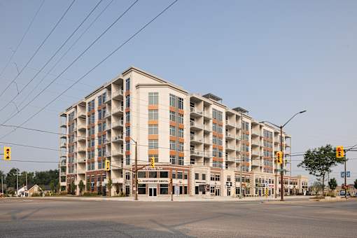 Exterior of 1600 Hyde Park Village Apartments, London
