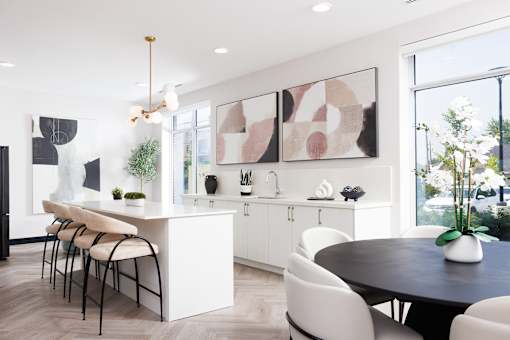First Floor Community Room with modern kitchen at 1600 Hyde Park Village Apartments, London