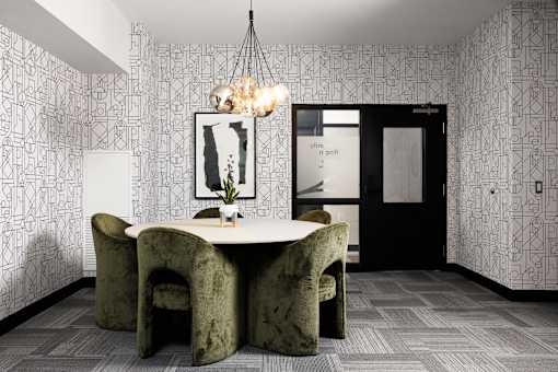 Second Floor Community Room with modern decor at 1600 Hyde Park Village Apartments, London