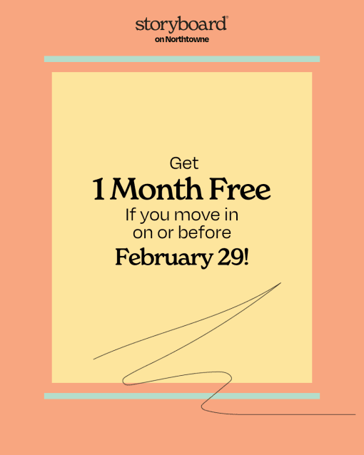 a poster with a quote that says get 1 month free if you move in on