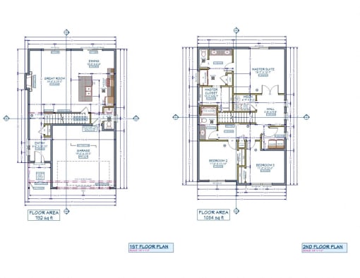 two floor plans of a house with different levels