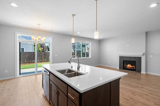 Kitchen/ Living Open Concept with Sliding Glass Door