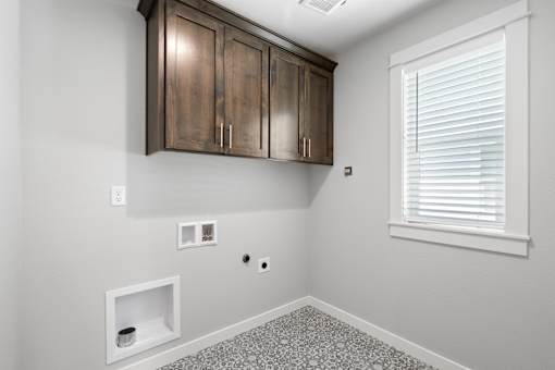 2nd Floor Laundry, Shaker Style Stained Cabinets