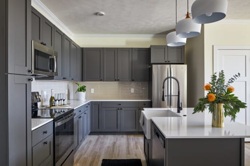 Spacious Kitchen at Clove Apartments, Omaha, Nebraska