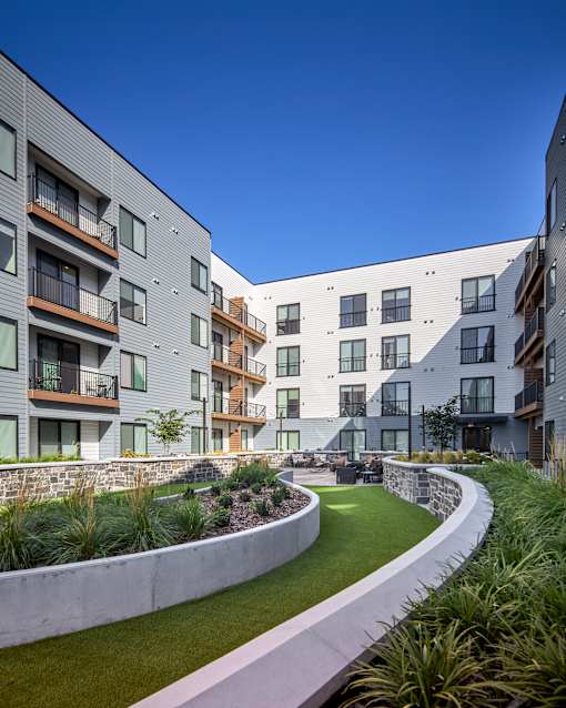 Central Courtyard at Clove Apartments, Nebraska, 68114
