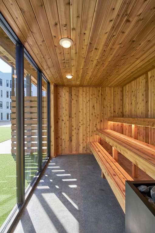 Sauna at Parallel Apartments, Omaha, NE