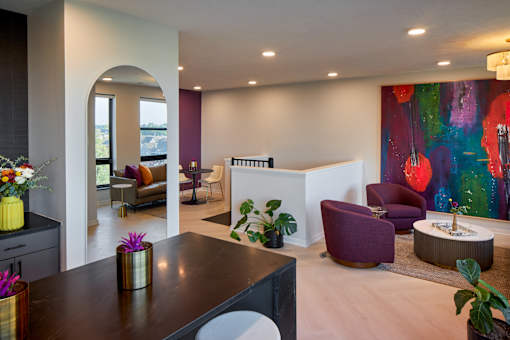 Modern Living Area at Parallel Apartments, Nebraska, 68106