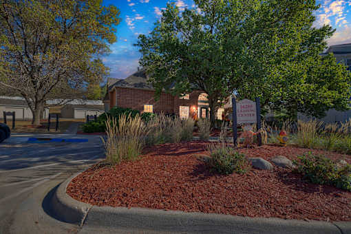 Cambury Hills Apartments front entrance and property sign in Omaha, Nebraska