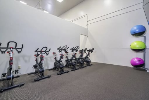 exercise room at the trilogy apartments