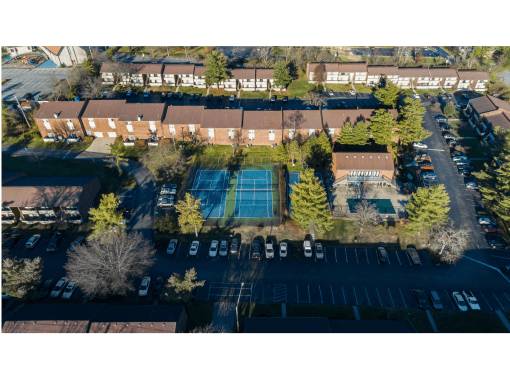 a view of the tennis courts from the sky