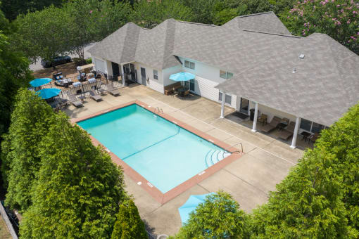 Point at Fairview Clubhouse & Pool Aerial