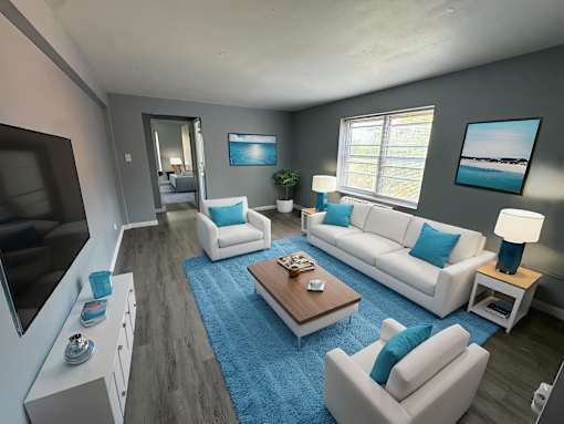 Living Room With TV at The Summit, Syracuse, 13210