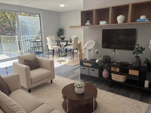 Living Room With Dining Area at The Langston Views, Washington, DC