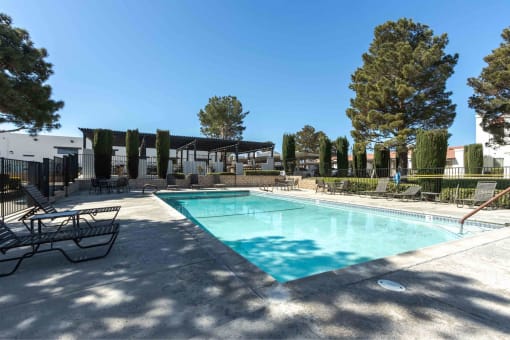 the swimming pool at our apartments