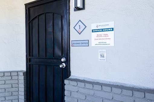 Willow Manor Leasing Office Door
