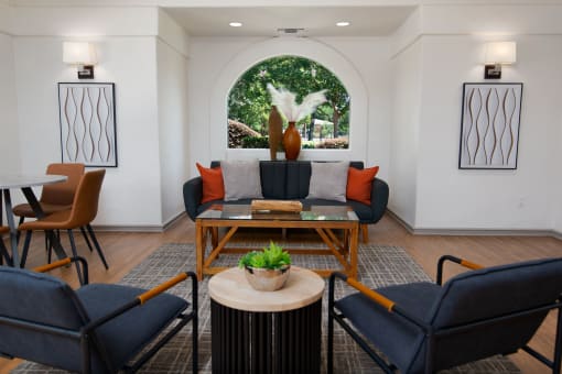 Leasing office seating area at Willow Grove Apartments, Sacramento California