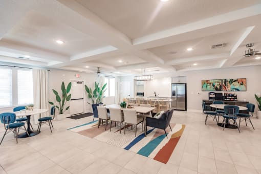 the dining room at the preserve apartments