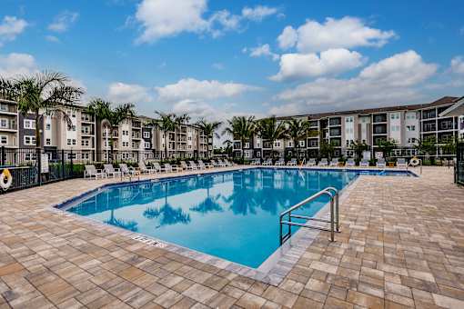 a swimming pool at Vantage Luxury Apartments in  Cape Coral, FL
