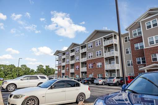 a photo of the exterior of an apartment