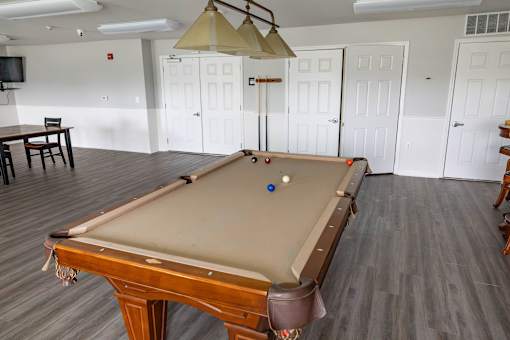 a photo of a pool table