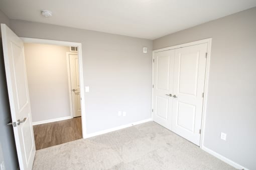 Empty bedroom at Meadows on Main in Whitestown, Indiana
