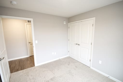 Empty bedroom at Meadows on Main in Whitestown, Indiana