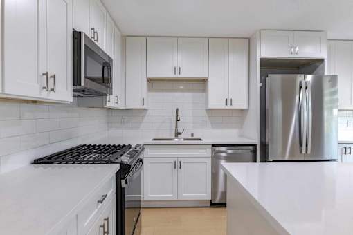 Kitchen Space at Eastside Haven at 17th Apartments, California