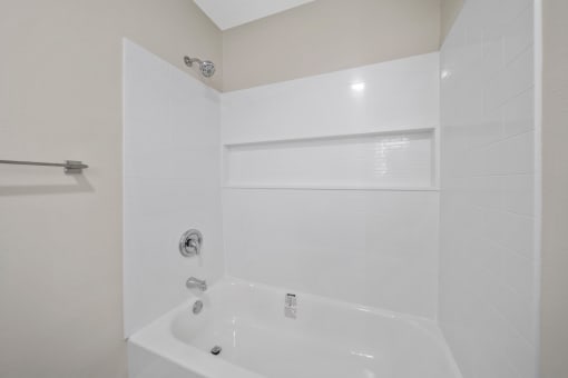a white bathroom at Wescove Apartments, West Covina, 91790
