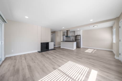 a living room and kitchen at Wescove Apartments, West Covina, California