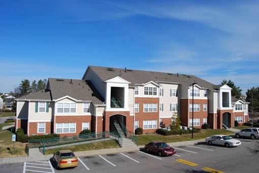 Multistory apartment buildings with parking area at Walnut Ridge Apartments, Raleigh